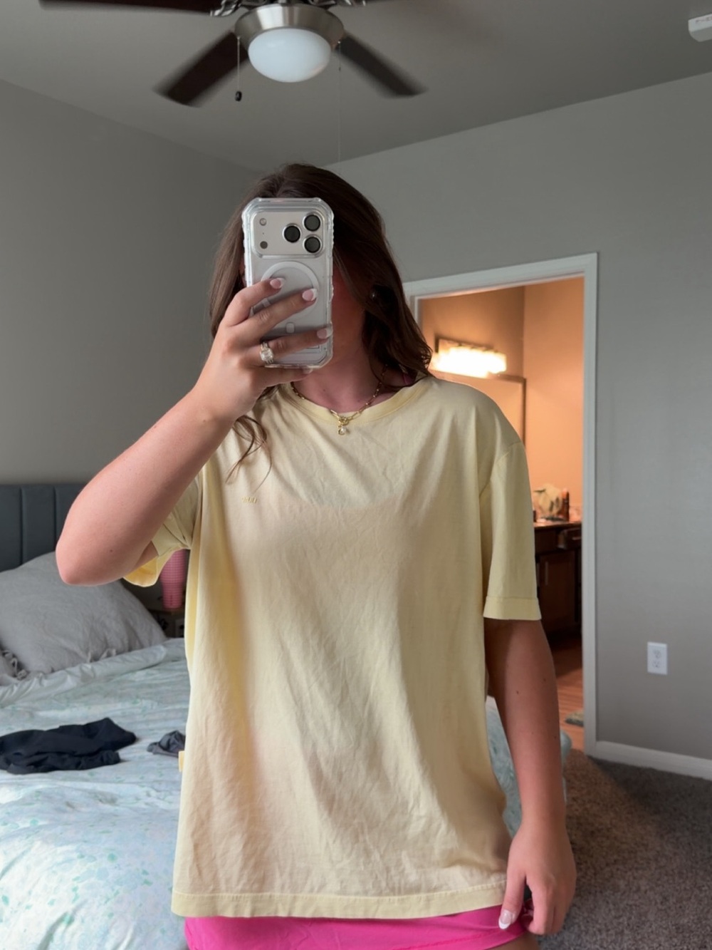 Liu Jo Pale Yellow Short Sleeve Crewneck Tee